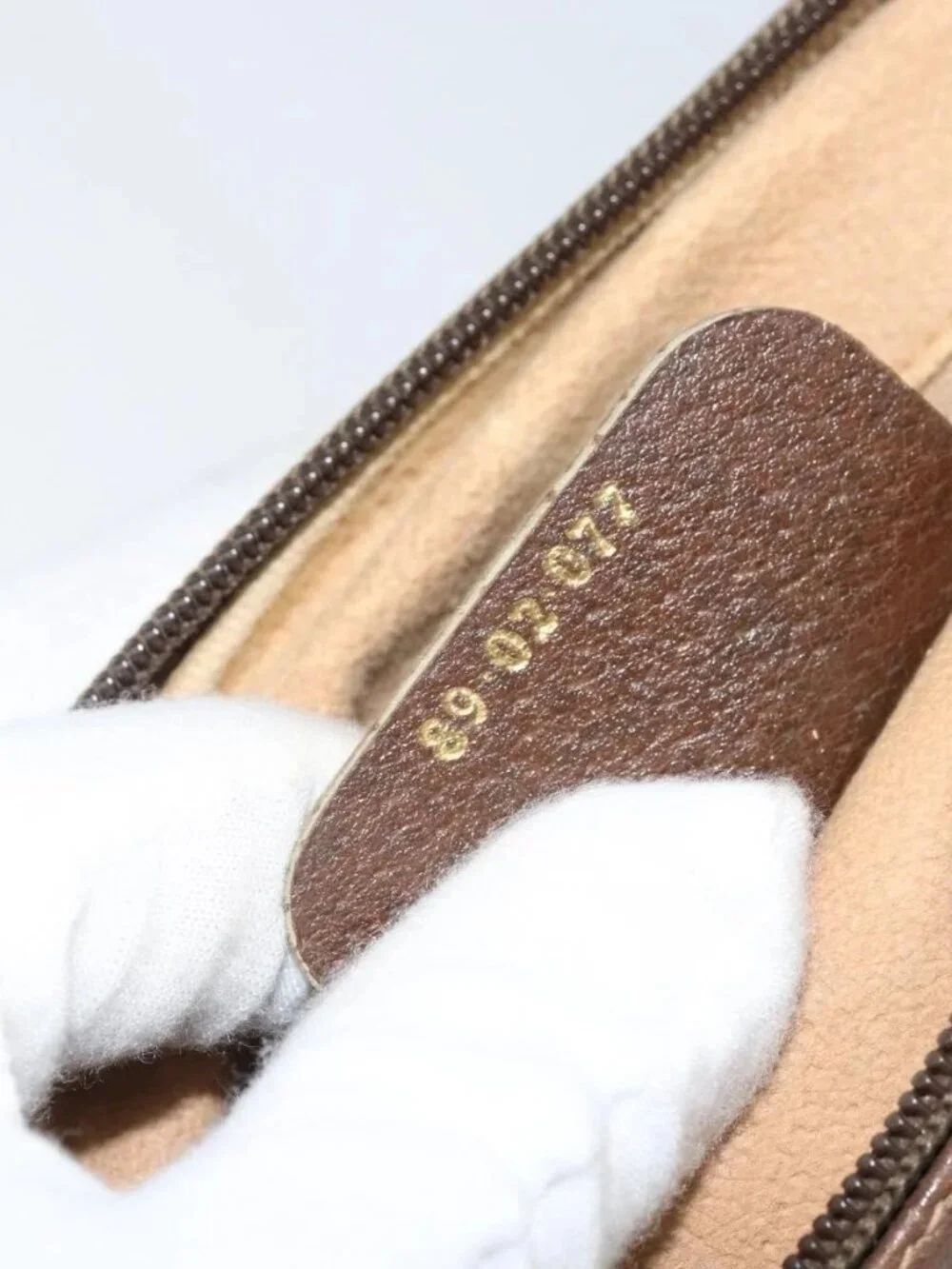 GUCCI GG Supreme Web Sherry Line Bag PVC Beige Gold 89 02 077 Auth 133234 - Picture 10 of 16